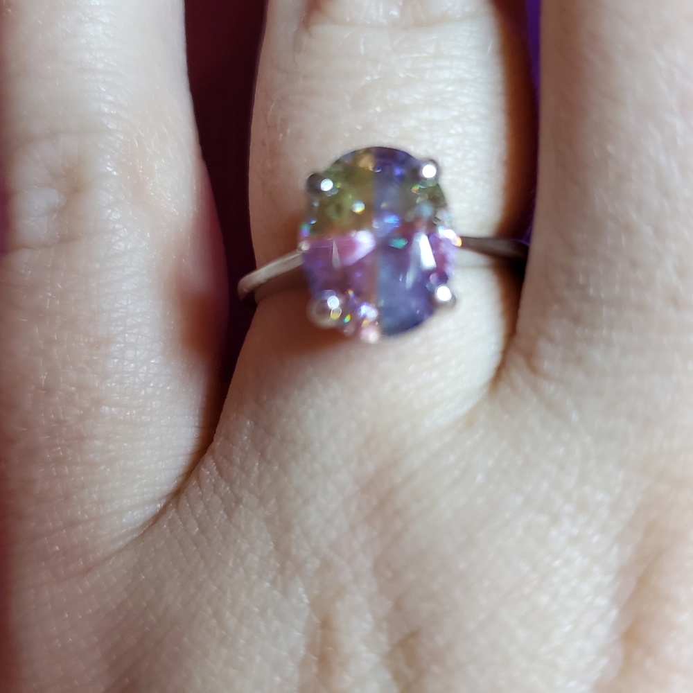 Rainbow Colored Sterling Silver Ring - image 2